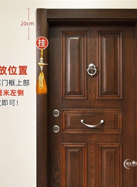 铜五帝钱葫芦挂件门对门黄铜中式家居J流苏挂饰开口葫芦车载饰品