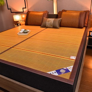 夏季 凉感冰丝席家用草席学生宿L舍可折叠双面席子1.8 凉席竹席新款