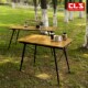 户外野营折叠桌j木纹铝合金蛋卷桌野餐烧烤桌便携可升降车载铝板