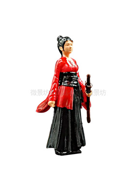 复古国风a人物侠女工艺品小摆件造景装饰奇石盆景假山置景树脂模