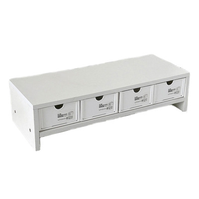 台式电脑增高架带抽屉办公室桌面置物架M女生工位神器布置好物