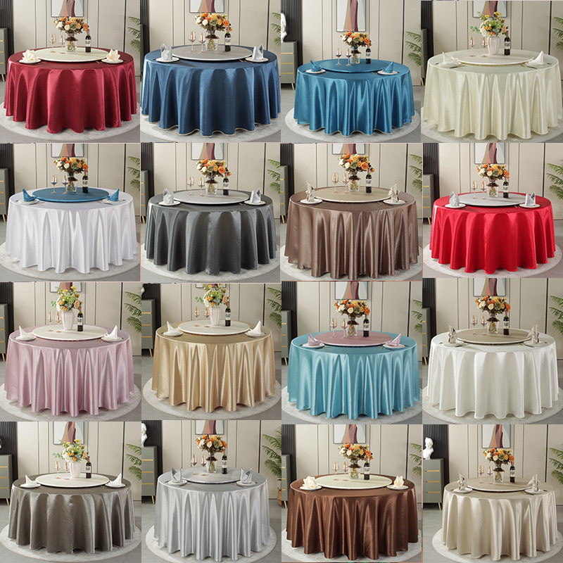 酒店桌布加厚大圆桌布感圆桌台布饭店餐厅家Q用圆形餐桌布布艺