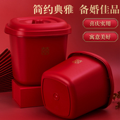 红色米桶20斤家用防潮防虫密封桶结婚乔迁入宅面粉桶V米箱30斤米