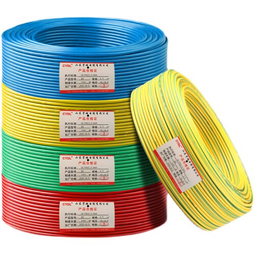 纯铜电线2.5国标4平方铜芯家用BV1.5/6/10Q家装铜线硬电源线双色