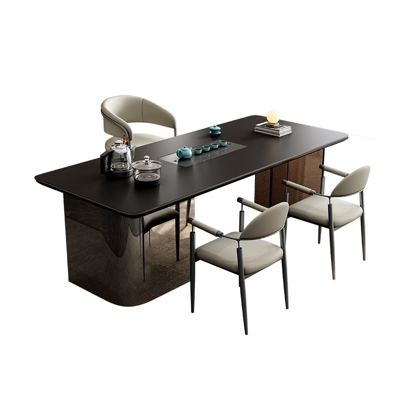 亚克力悬浮岩板茶桌办公室功夫z泡茶台烧水壶一体家用阳台轻奢茶