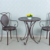 铁艺欧式 休闲茶几庭院户t外阳台桌椅组合咖啡厅奶茶店桌椅三件套