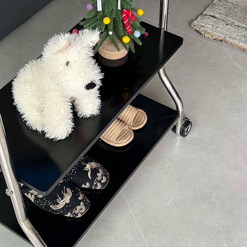 卧室落地收纳挂实木衣架子中古z可移动衣帽架复古家用不锈钢置物