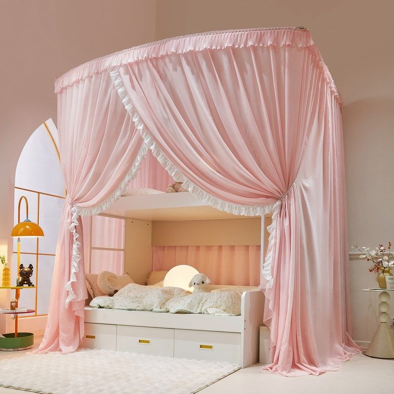 2025新款儿童k子母床u型伸缩蚊帐上下铺一体柜梯形双层高低床通用,床上用品,蚊帐,淘宝优惠券,粉丝福利购,淘宝优惠卷