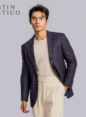 意大利进口面料Marzotto半麻衬西服秋冬男商务休闲正装外套单西潮