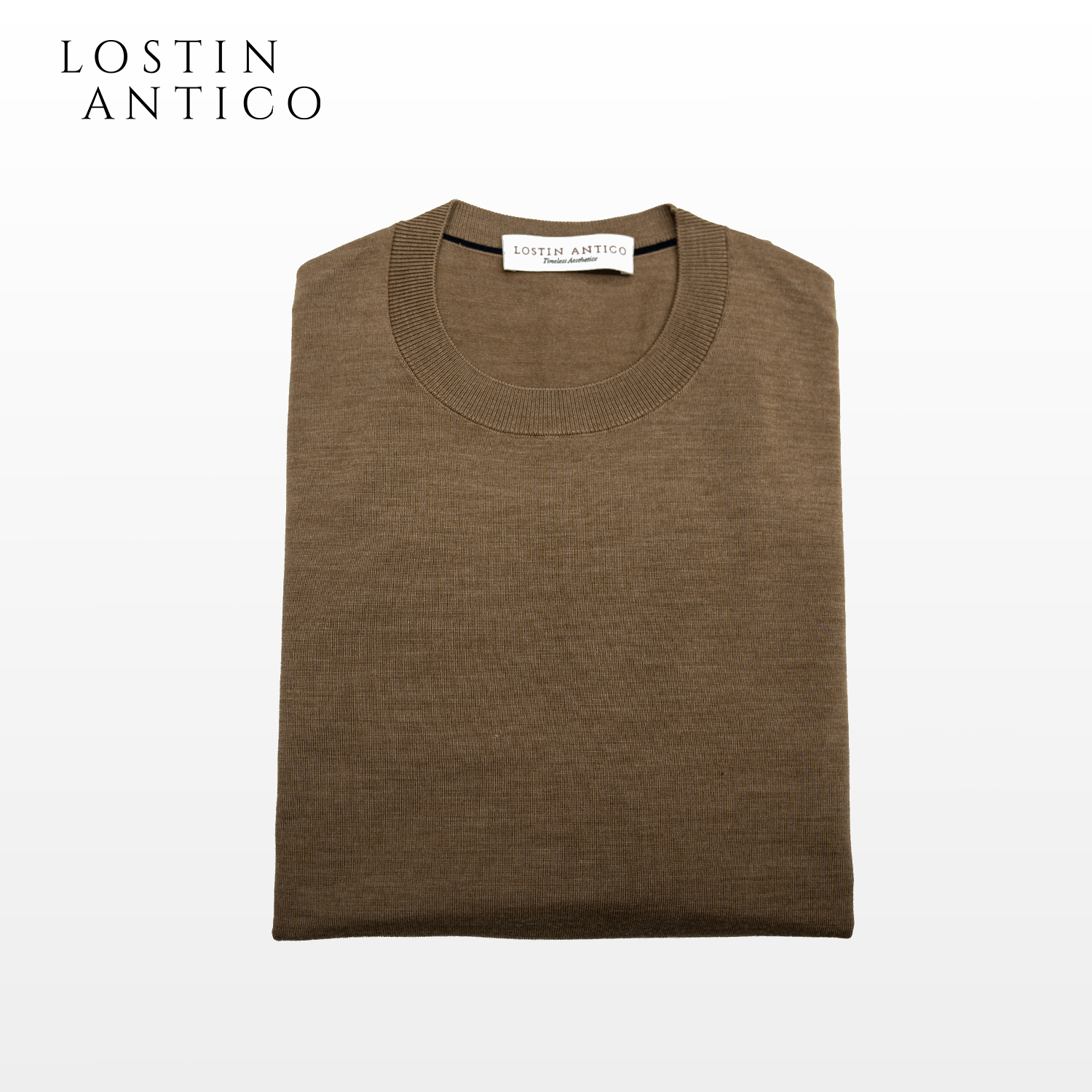 意大利复古冬季简约保暖老钱风男士休闲圆领针织衫羊毛衫毛衣男款