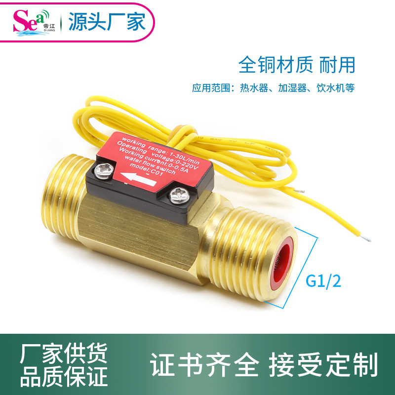 水流量开关 磁簧 接近干簧管开关 4分全铜 带过滤网 水流感应开关