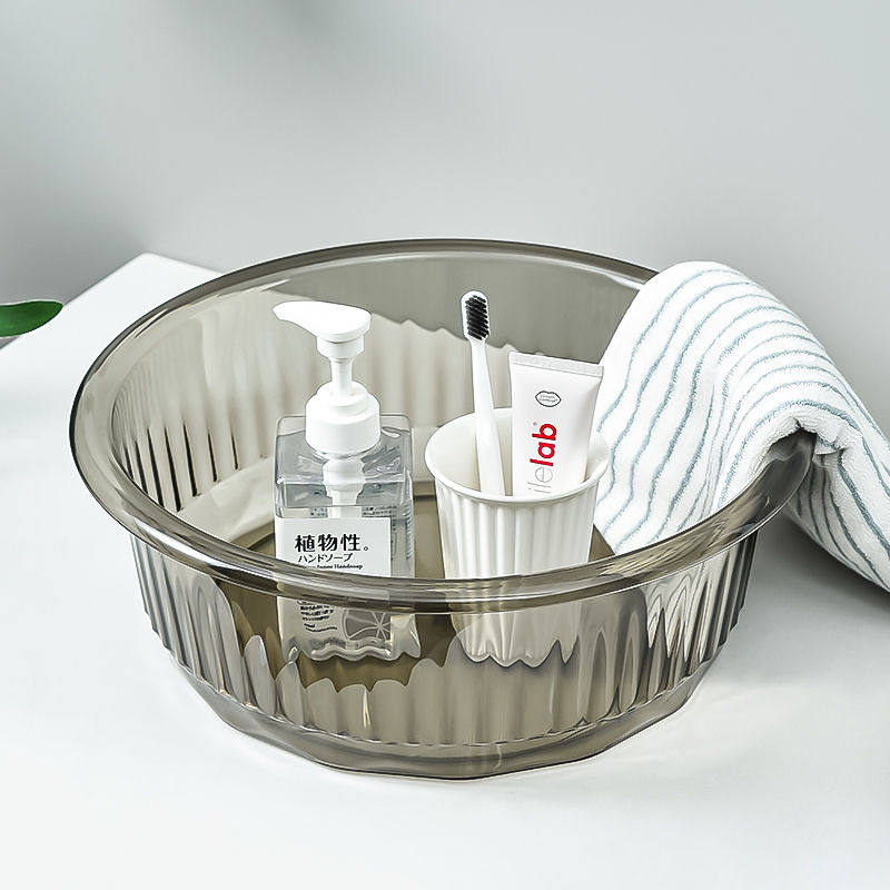 加厚脸盆透明家用食面盆大号洗衣盆泡脚洗菜塑料婴儿洗澡洗头盆
