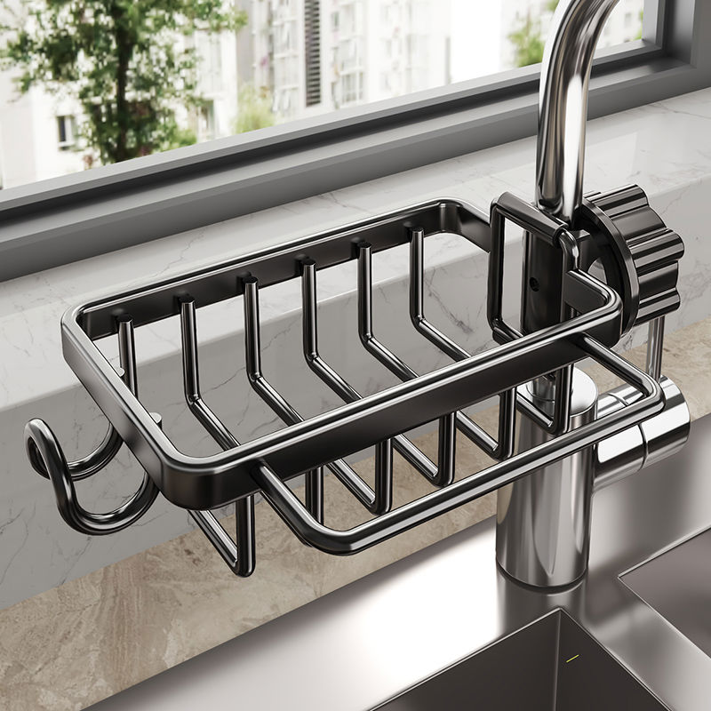 厨房水龙头置物架洗碗洗菜池水槽架沥水篮抹布百洁布海绵刷收
