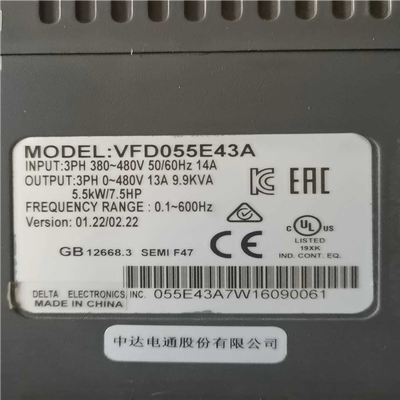 台达变频VFD075E43A（7.5KW）（憨憨电子）