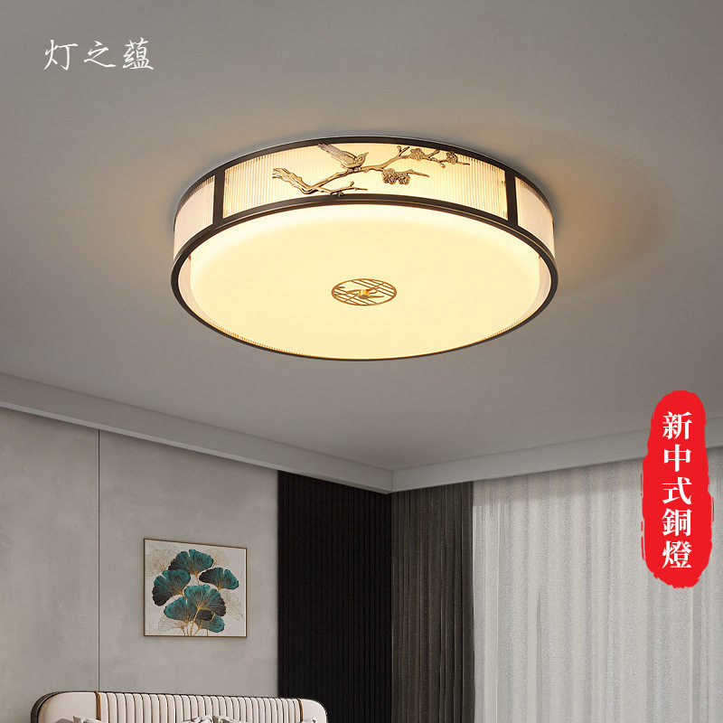 新中式卧室灯2025新款全铜家用房间吸顶灯餐厅过道阳台书房主卧灯