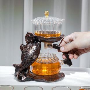 家用轻奢高档全自动磁吸冲茶壶 懒人泡茶神器玻璃茶具套装