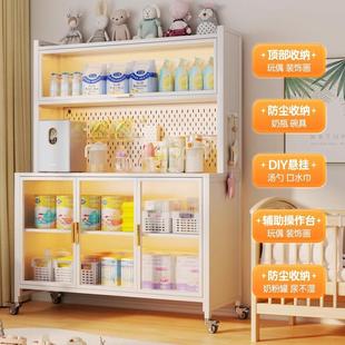 婴儿喂养台收纳柜宝宝用品置物架家用落地多层大容量整理储物柜子