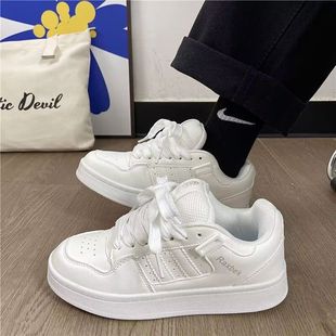 韩版小众设计感面包鞋女学生情侣板鞋厚底百搭休闲运动小白鞋男潮