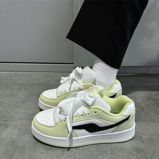 厚底原创小众面包鞋男ins潮2025春季新款情侣百搭运动休闲板鞋女