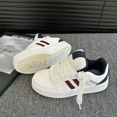 韩版厚底拼色面包鞋男ins潮