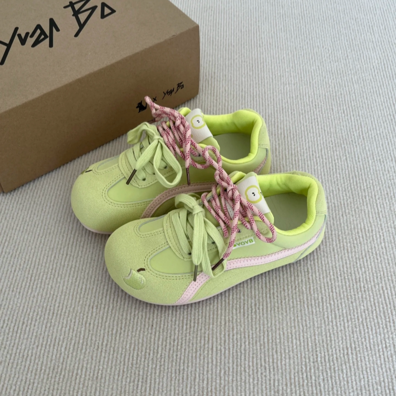 德训鞋女款复古增高绿色鞋子学生 ins夏季新款女士板鞋休闲运动鞋