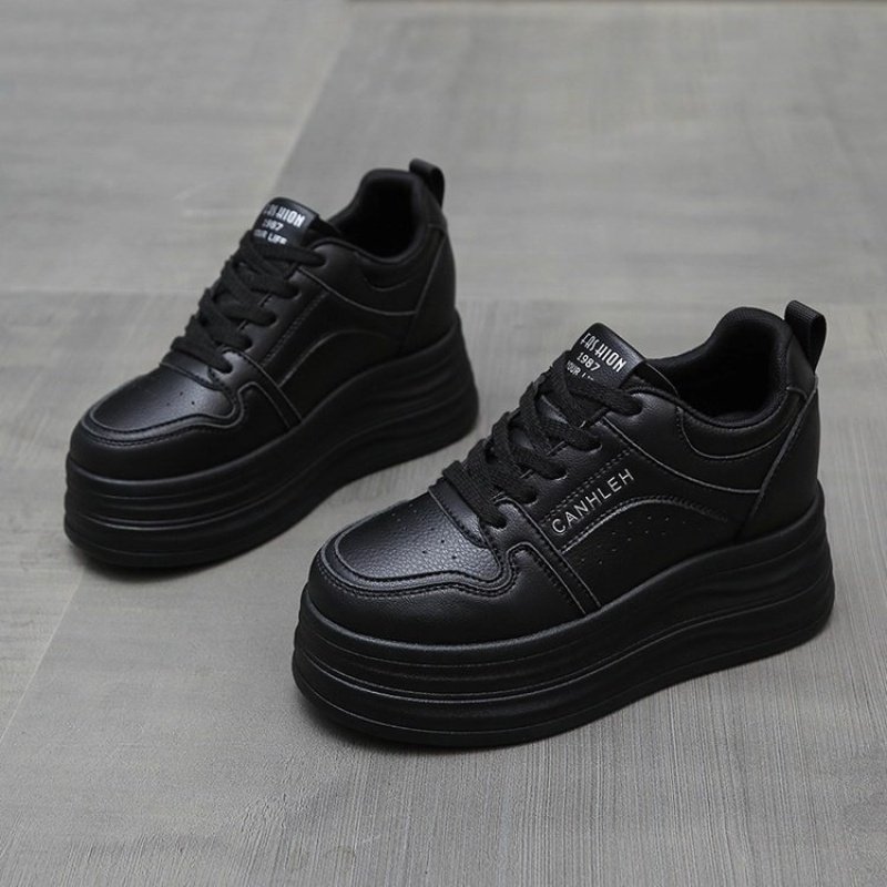 小个子厚底增高小白女鞋女2025秋新款百搭内增高透气休闲运动板鞋