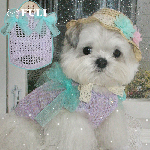 FULIPET「薄荷紫光」凉感针织背心.假日系列.西施犬马尔济斯比熊