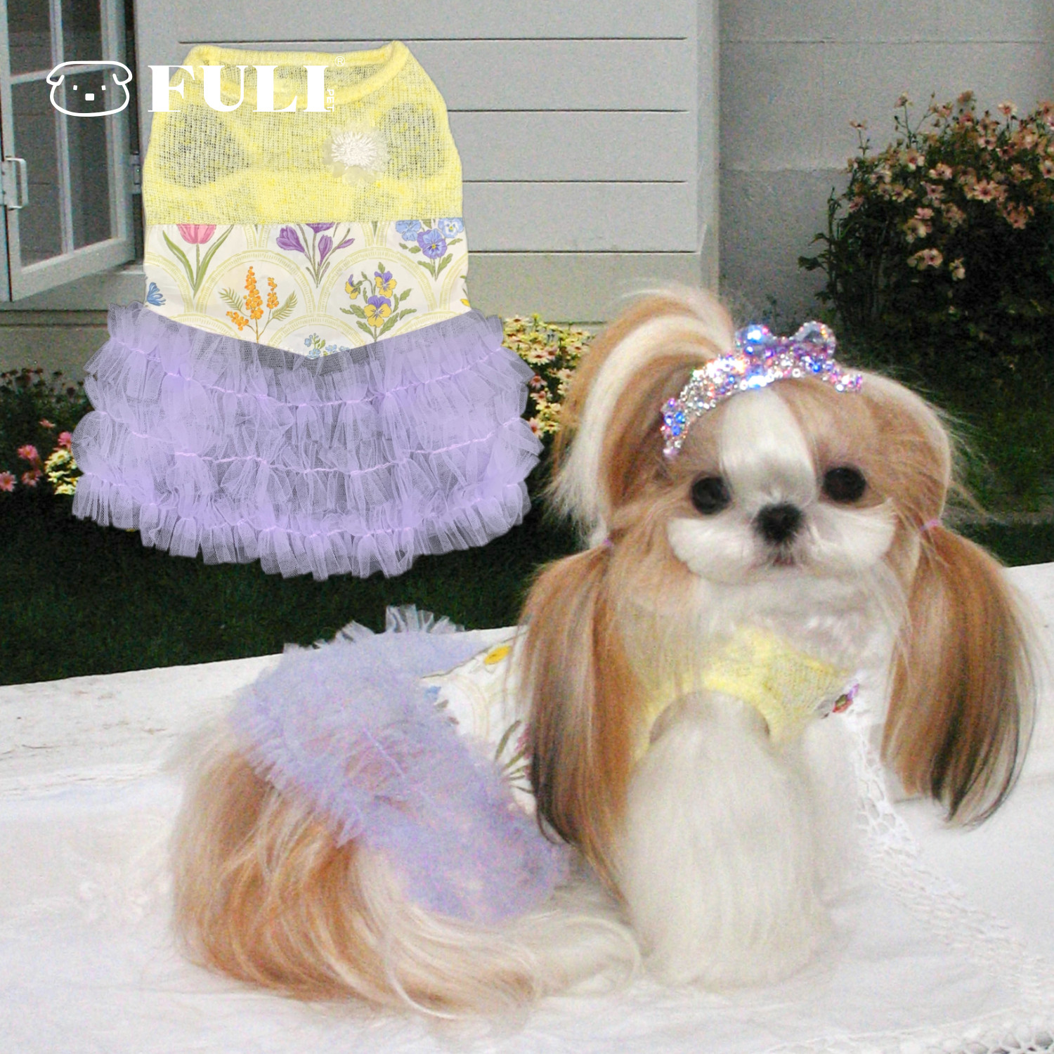 FULIPET「普罗旺斯」蛋糕纱裙.花园系列.西施犬马尔济斯比熊