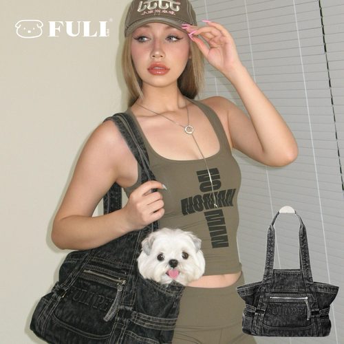 FULIPET「黑丹宁」牛仔包.丹宁系列.西施犬马尔济斯比熊宠物背包