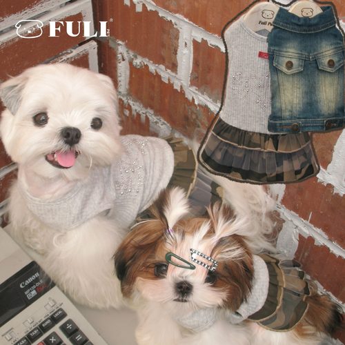 FULIPET「迷彩打底裙」.朋克系列.西施犬马尔济斯比熊雪纳瑞
