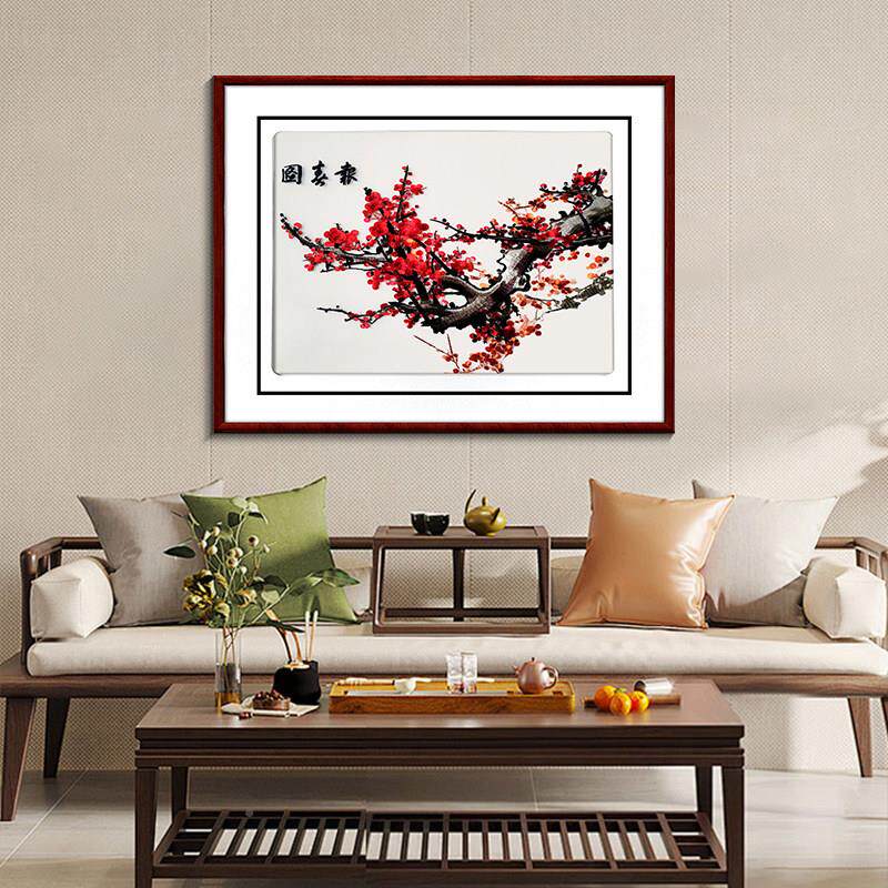 苏绣成品挂现画式装399饰画代中客厅饭厅横版墙绣画中国风刺壁画