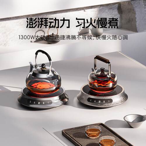 尚朋堂电陶炉煮茶壶烧水壶泡茶专用2025新款玻璃煮茶器围炉茶炉