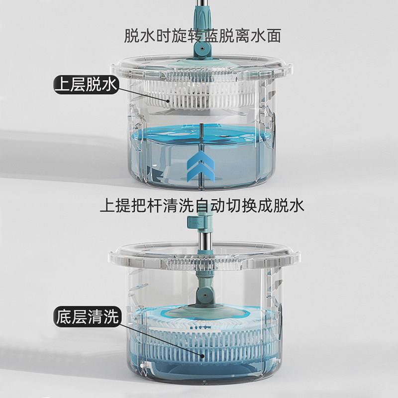 把旋转家用一净干湿两用2025新款懒人单桶免手拖洗自拖水拖把拧布