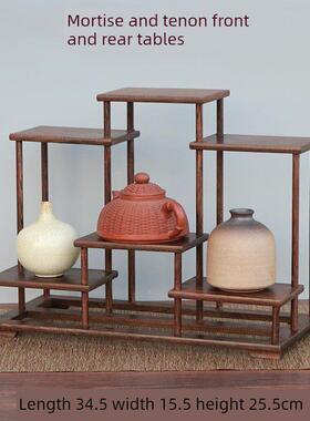 波古架榫卯鸡YZZ翅底实木中国多宝阁架茶壶茶具小储物装饰座展示