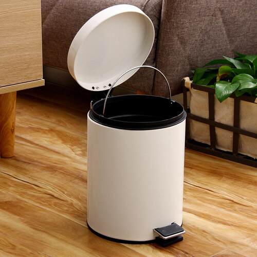 欧哲垃圾桶5L带盖100833翻盖脚踏润厅卧客家用垃圾篓内外双室桶