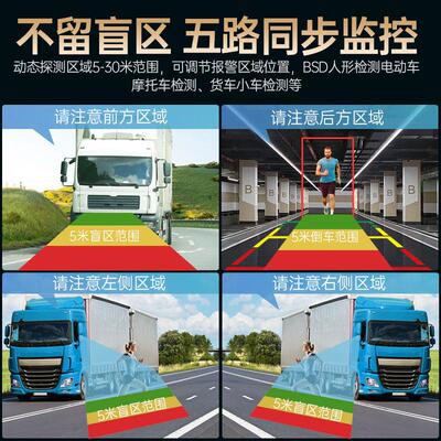 大货车行车记录97687仪景60度五路监3控BSD盲区预警高清夜视倒全