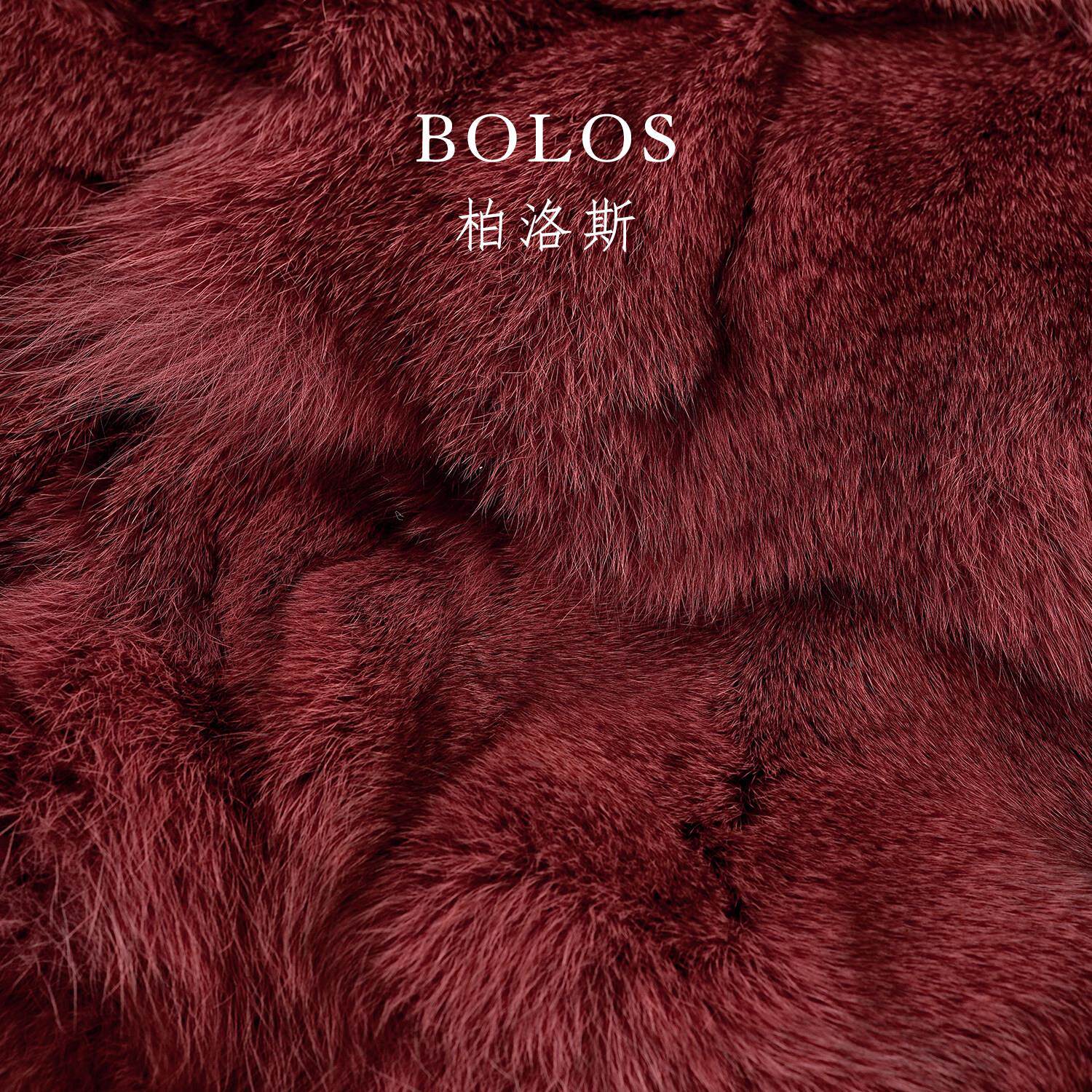 BOLO枕S HOM高档轻奢红色E狸BB4802真狐毛皮草抱枕靠高级感沙发方