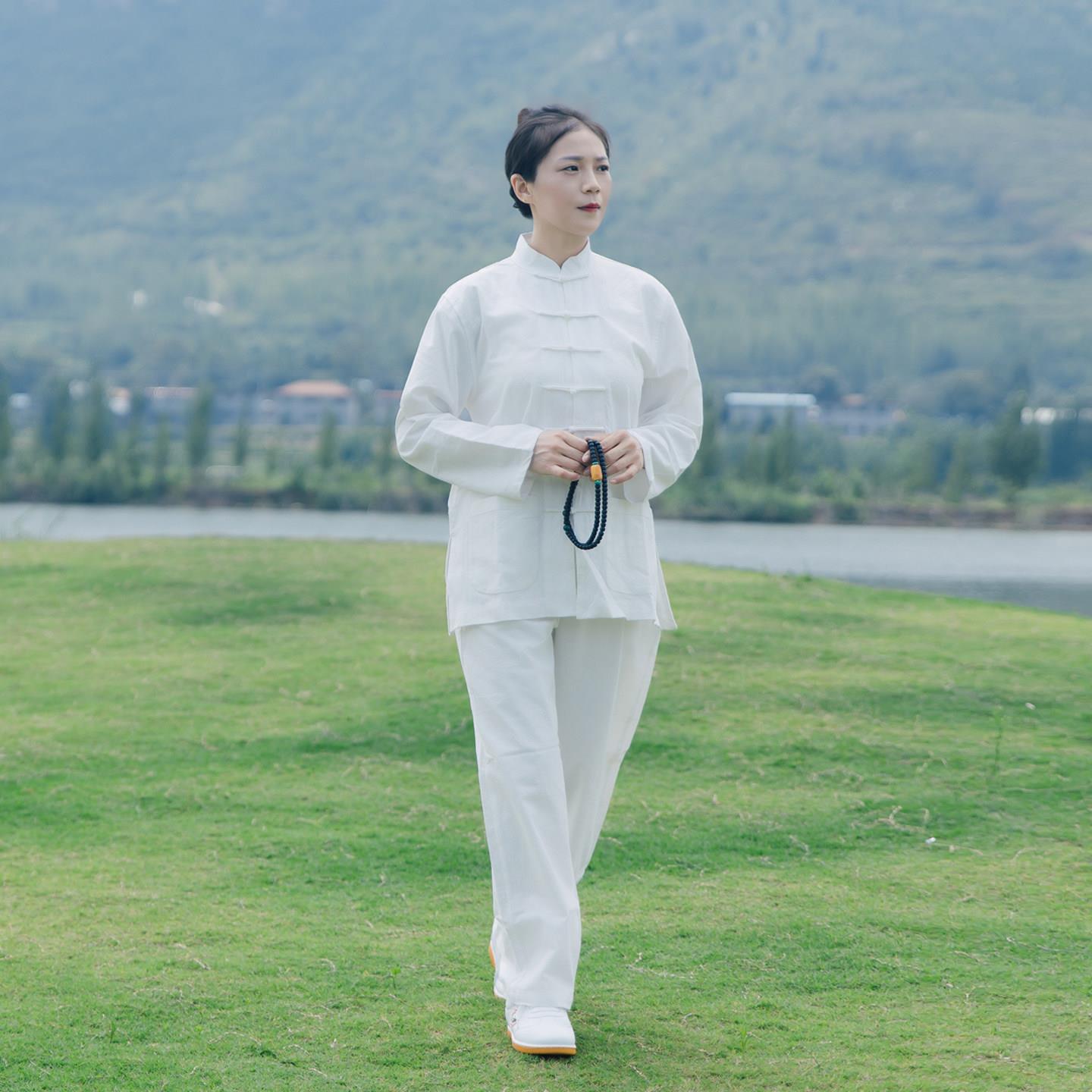 麻棉八段定锦禅修CXF-001服居士练功服套装静修打坐中医服男女弟