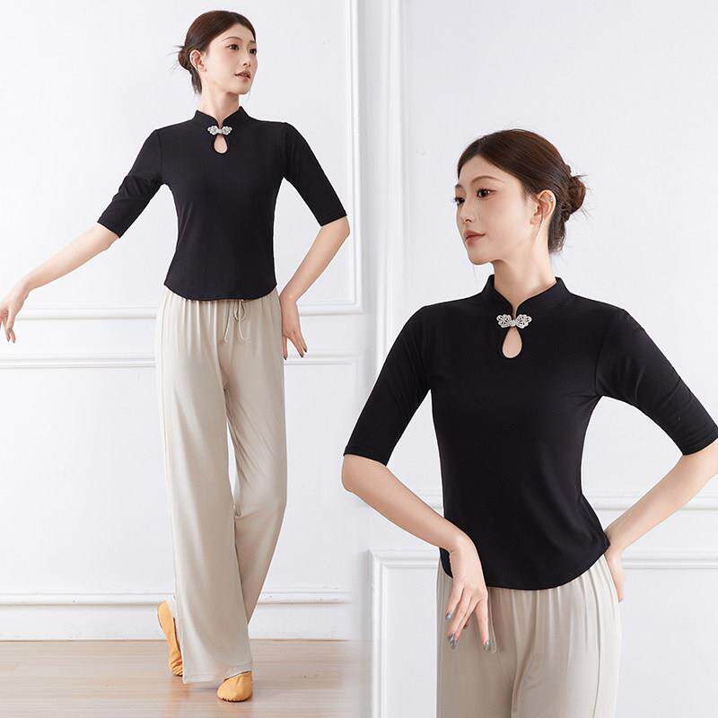古典舞舞服显瘦覆古气质练腿功服现MZF代舞形体蹈服直筒舞蹈女阔