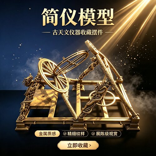 简仪古代天文赤道仪器模型摆件
