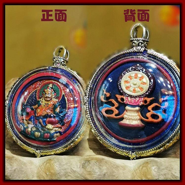 擦擦佛像嘎乌盒吊坠本命佛黄财神随身唐卡西藏彩绘小佛像佛牌