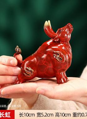 彩铜牛市长虹摆件家居办公室旺市牛桌面牛气冲天工艺品迷你小摆设