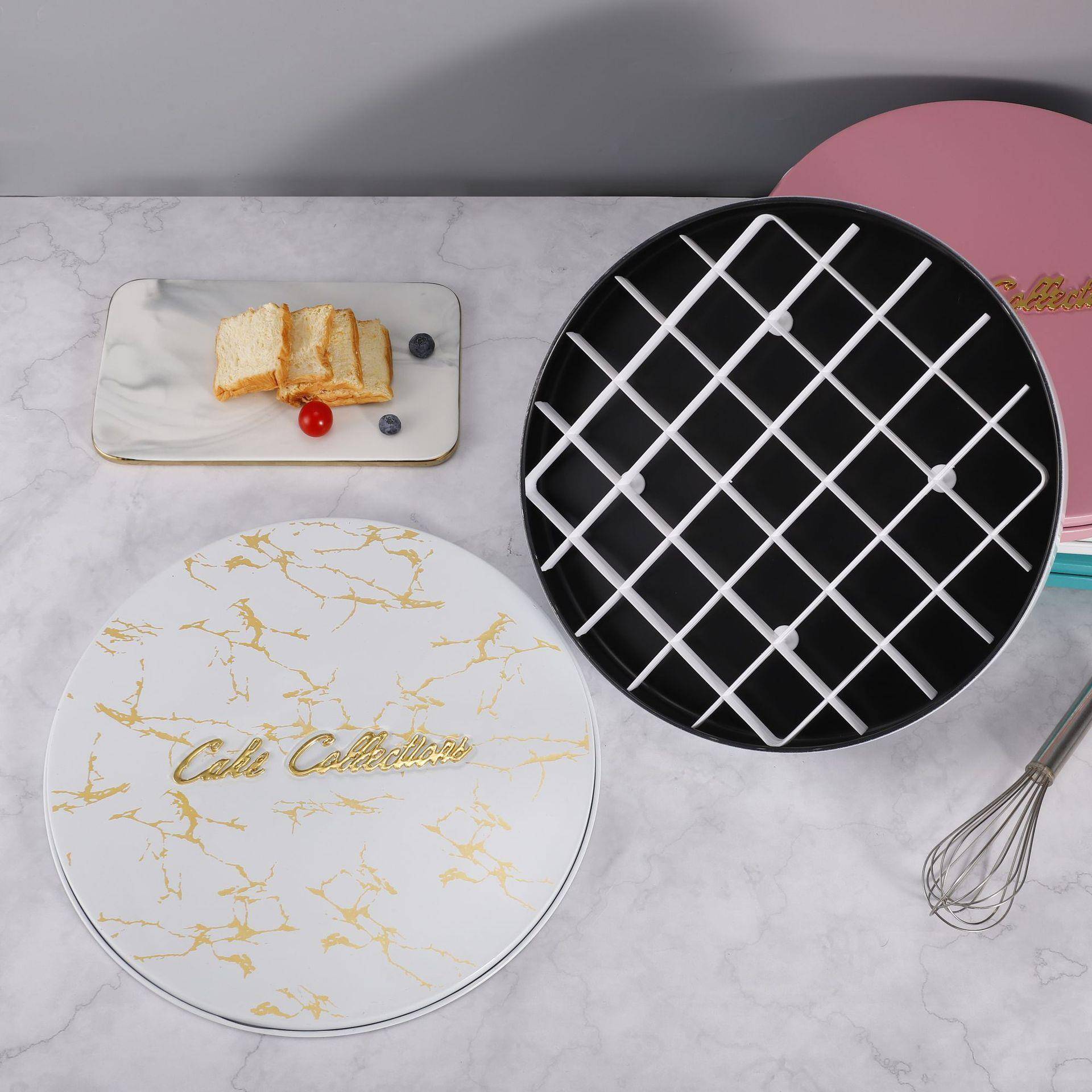 高档不锈钢金属慕斯盒子可烘焙蛋糕模巧克力大圆盘礼品盒厂家