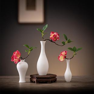 饰品禅意陶瓷水培花器摆件 白瓷小花瓶玉净瓶家居茶桌面干花插花装