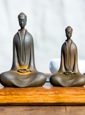 禅意中式北魏佛如来佛祖释迦摩尼桌面家居摆件纯手工仿铸铁工艺品