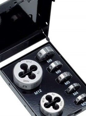 进口Volkel 德国沃克伯爵49521圆板牙套装德标M3-4-5-6-8-10-12