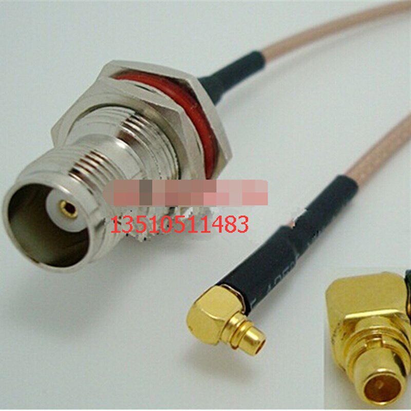 射频TNC-KY-MMCX-JW同轴AP跳线 高频MMCX公弯转TNC母带防水50欧线