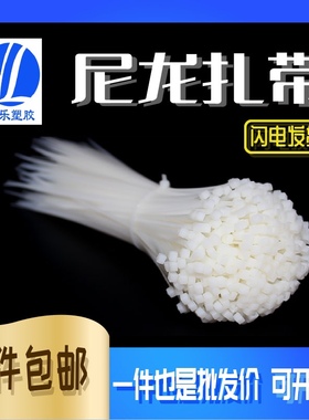 尼龙扎带 4X250mm扎带 自锁式尼龙扎带束线带实宽2.8捆扎带 200条