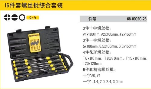 STANLEY史丹利工具16件螺丝刀组套 螺丝批套装 68-0002C-23