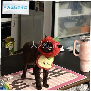 咪苹果帽子新年红保暖头饰露耳朵可爱狗狗头R套搞怪小猫小配饰.